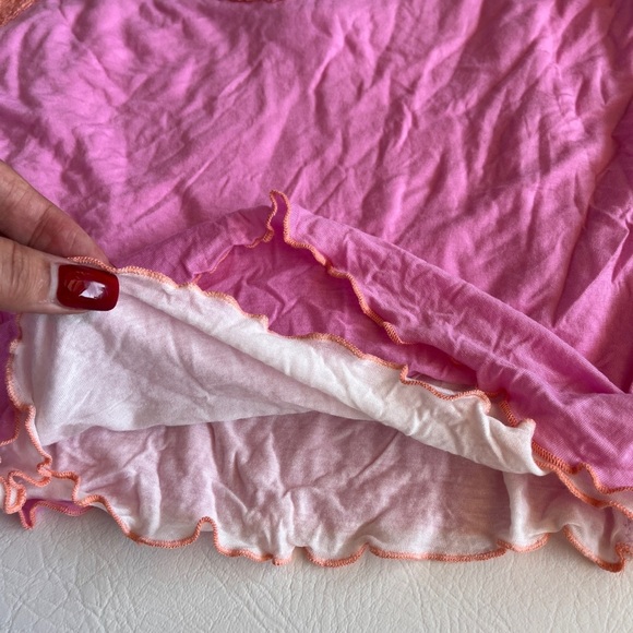 YP Collection Vintage Y2K Pink Orange Lace Fitted Camisole Large - Picture 5 of 6